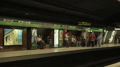 Barcelona Subway Stock Footage 12349814