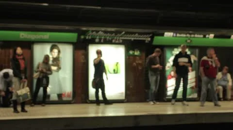 Barcelona Subway Stock Footage 12349827