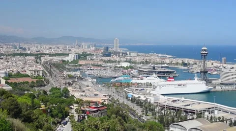 Barcelona in a sunny summer day Stock Footage 59367155
