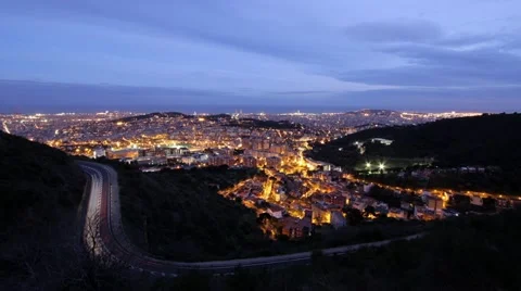 Barcelona time lapse sundown Stock-Footage 21939459