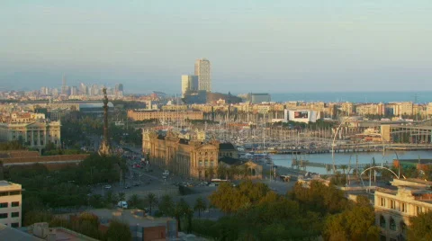 Barcelona Time laspe day to night Stock Footage