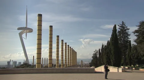 Barcelona Tower for the Olympic Games ("Needle") Video stock 59559058
