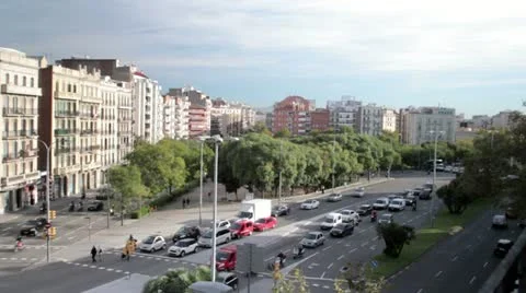 Barcelona traffic Stock Footage 12349981