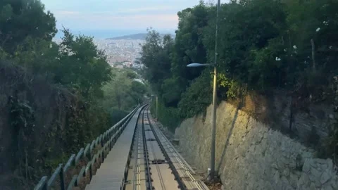 Barcelona Vallvidrera Cabin Train Stock Footage 224185751