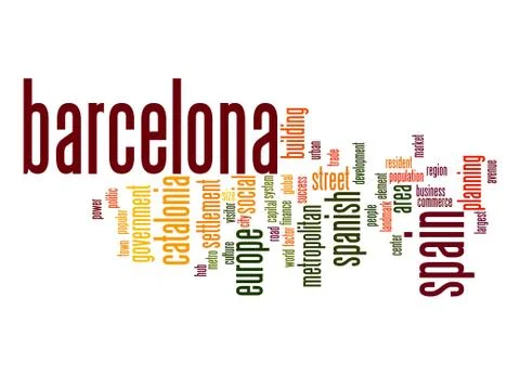 Barcelona word cloud Stock Illustration