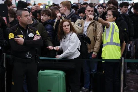 Barcelona's high-speed train service resumes after a stranded train delay, Spain Stock Photos