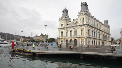 Barcelona's old customs building Stock Footage 24701881