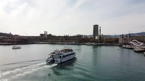 Barceloneta Boat Stock Footage 184698533
