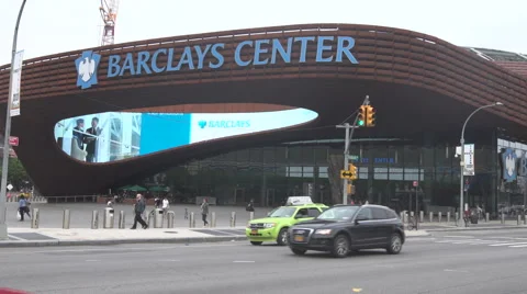 Barclays Center Day time EXT Medium Shot Stock Footage 51660965