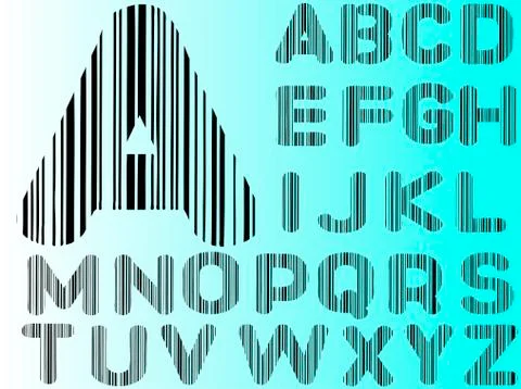 Barcode Alphabet Illustrazione stock