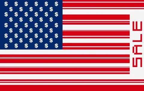 Barcode of American flag Stock-Illustration