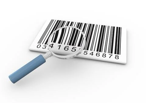 Barcode and magnifier Stock Illustration