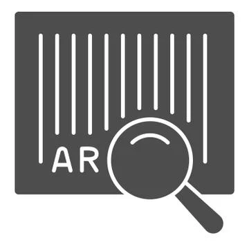 Barcode and magnifier solid icon, logistic and delivery symbol, identification Stock-Illustration