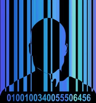 Barcode And Man Illustrazione stock