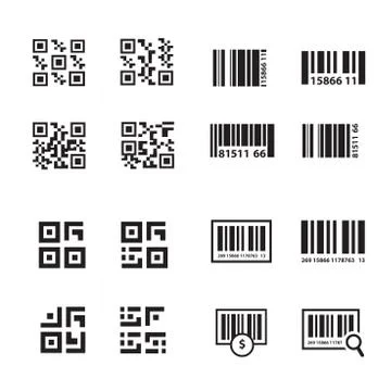 Barcode and QR Code Vector set Stock-Illustration