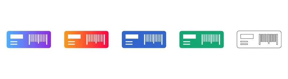 Barcode and Ticket Identification Icons Stock-Illustration