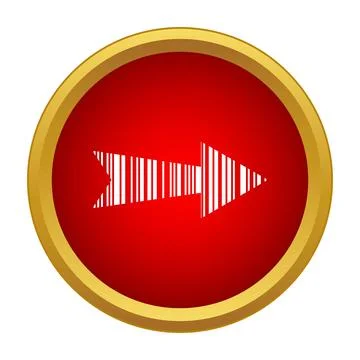 Barcode arrow pointing way forward in red circle Illustrazione stock