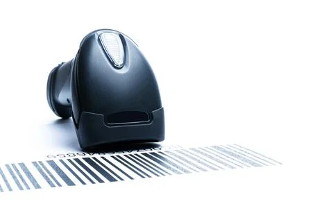 Barcode background. Reader laser scanner for warehouse. Retail label barcode  Stock Photos