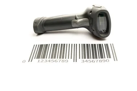 Barcode background. Reader laser scanner for warehouse. Retail label barcode  Stock Photos