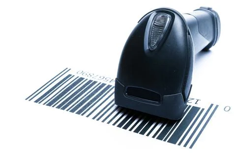 Barcode background. Reader laser scanner for warehouse. Retail label barcode  Stock Photos