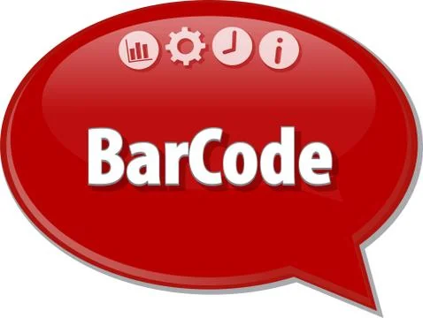 Barcode Bar Code Business term speech bubble illustration Stock-Illustration