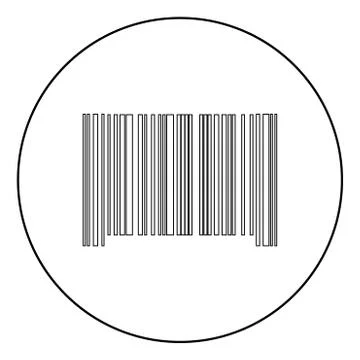 The barcode the black color icon in circle or round イラスト素材