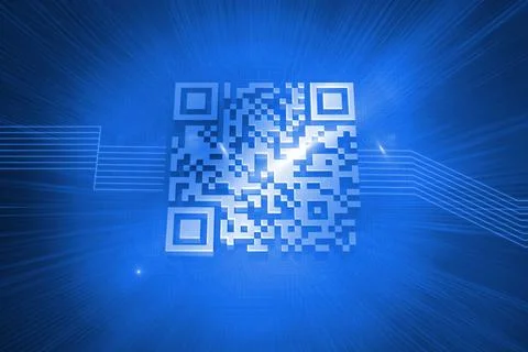 Barcode on blue background Stock Photos