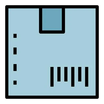 Barcode on the box icon color outline vector Stock-Illustration