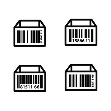 Barcode on Box Icon Stock Illustration