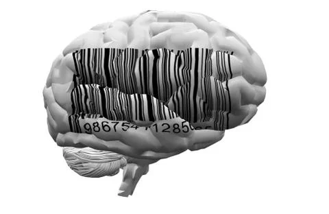 Barcode on brain Stock Illustration