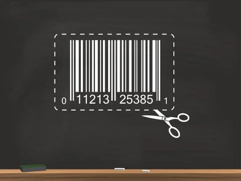 Barcode Chalkboard Vector Illustration Stock Illustration