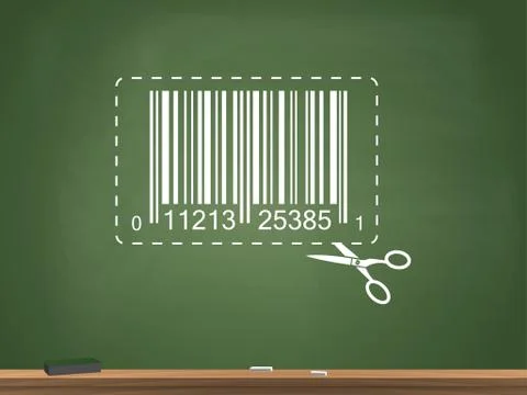 Barcode Chalkboard Vector Illustration Stock Illustration