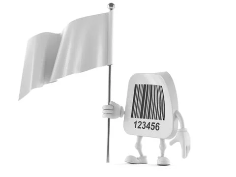 Barcode character with blank flag Ilustração Stock