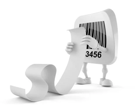 Barcode character reading long list Stock Illustration