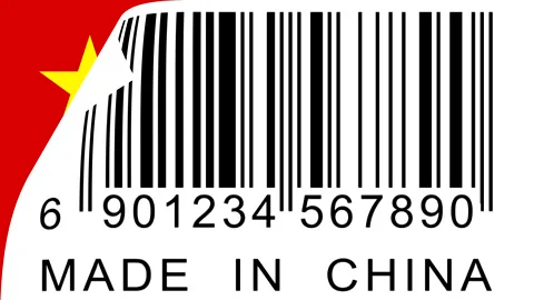 Barcode of China on white background Stock Footage 309474594
