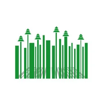 Barcode with Christmas trees Stock-Illustration