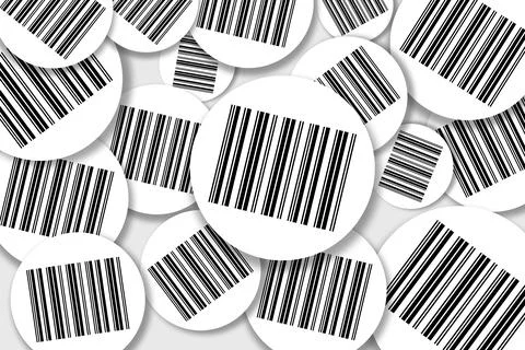 Barcode Circles Abstract Art Background Stock Illustration