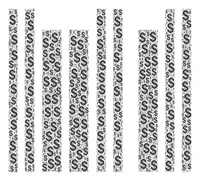 Barcode Collage of Dollar Illustrazione stock