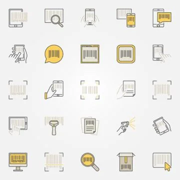 Barcode colorful vector icons set Illustrazione stock