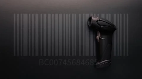 Barcode concept. Retail label barcode scan. Reader laser scanner for warehous Stock-Fotos