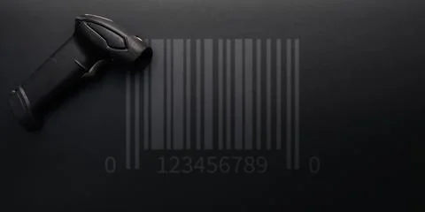 Barcode concept. Retail label barcode scan. Reader laser scanner for warehous Stock-Fotos