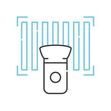 Barcode document line icon, outline symbol, vector illustration, concept sign Stock Illustration