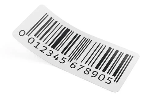 Barcode-Etikett, 3D-Rendering Barcode label, 3D rendering isolated on whit... Stock-Fotos