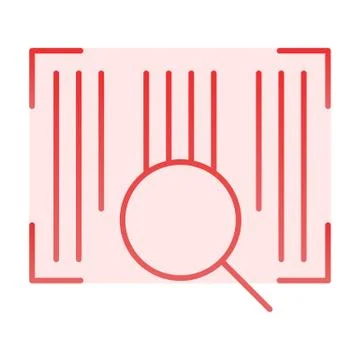 Barcode flat icon. Barcode with lens pink icons in trendy flat style. Code Stock-Illustration