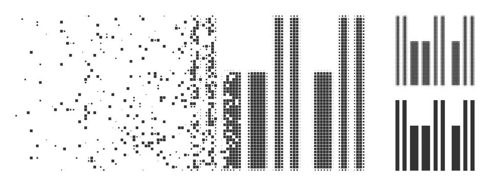 Barcode Fragmented Pixel Halftone Icon Illustrazione stock