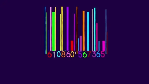 Barcode full color forming animation on dark background isolated Stock Footage 334129327