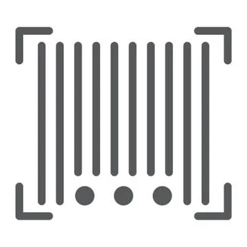 Barcode glyph icon, scanner and identification, code sign, vector graphics, a Stock-Illustration