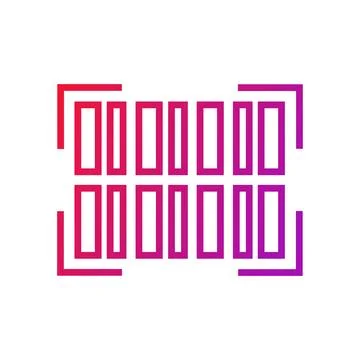 Barcode Gradient Icon Vector Illustration Illustrazione stock