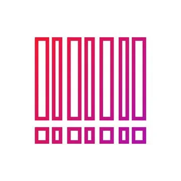 Barcode Gradient Icon Vector Illustration Illustrazione stock