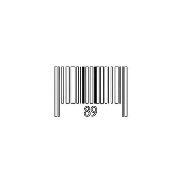 Barcode graphic with blurred lines and generic numbers with a black and white Stock Illustration